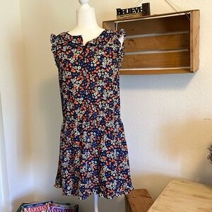 QMack Flower Multicolor Floral Dress Size Medium